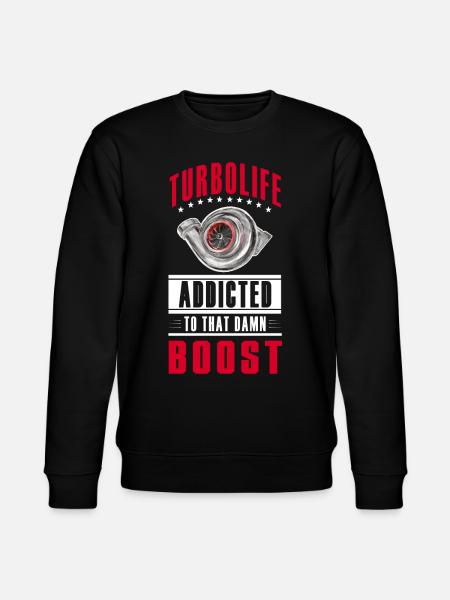 TURBO LIFE - Boost addicted - clean version - Stanley/Stella CHANGER Unisex Organic Sweatshirt - black