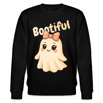 Bootiful - Doux fantôme avec arc - Sweat bio CHANGER Stanley/Stella Unisexe - noir - Devant - Nik (191cm) & Marisol (170cm)