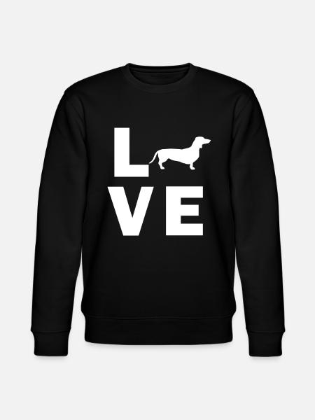 Love dog Dachshund - Stanley/Stella CHANGER Unisex Organic Sweatshirt - black