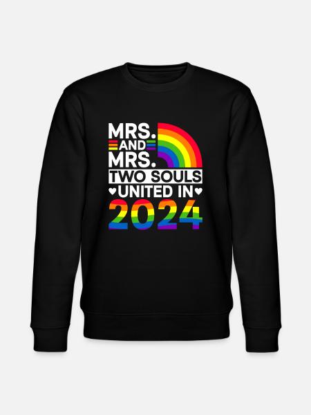 Fru og fru 2024 Gay Pride Bryllup Homoseksuelt ægteskab - Stanley/Stella økologisk unisex-sweatshirt CHANGER  - sort