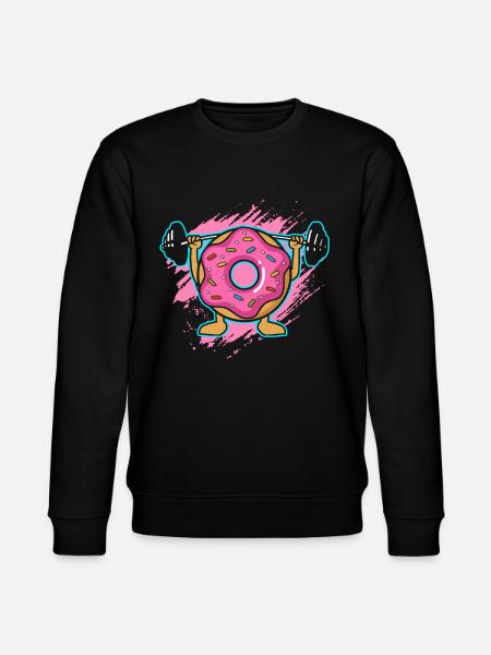 Donut PowerLifting Workout -Weightlifter - Stanley/Stella CHANGER Unisex Organic Sweatshirt - black