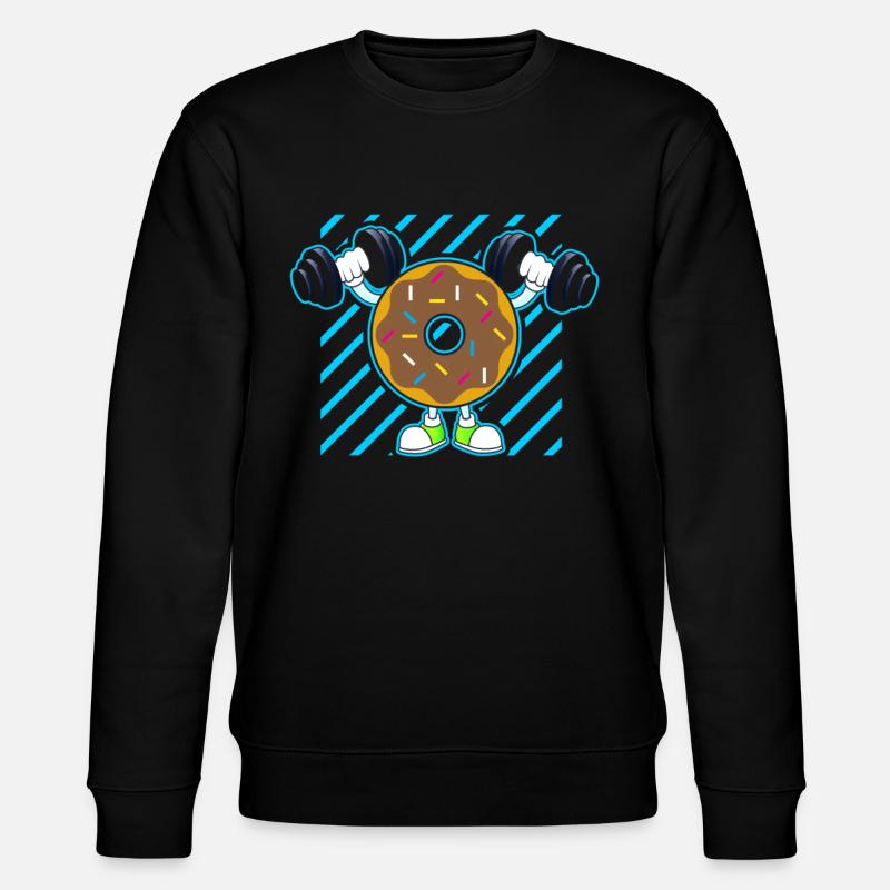 Donut PowerLifting Workout -Gewichtheber - Stanley/Stella Unisex Bio-Sweatshirt CHANGER  - Schwarz