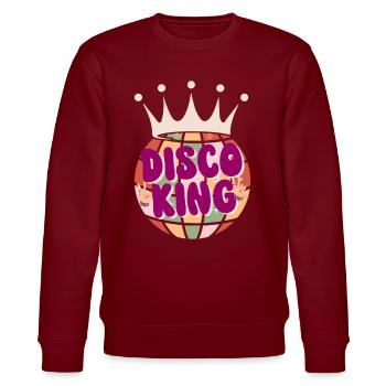 Disco Groovy Hippie 70s 80er Vintage Siebziger - Stanley/Stella Unisex Bio-Sweatshirt CHANGER  - Burgunderrot - Vorne - Nik (191cm) & Marisol (170cm)