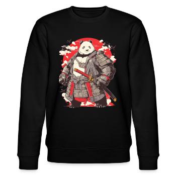 Panda Bear Samurai Japanese Giant Panda - Stanley/Stella CHANGER Unisex Organic Sweatshirt - black - Front - Nik (191cm) & Marisol (170cm)