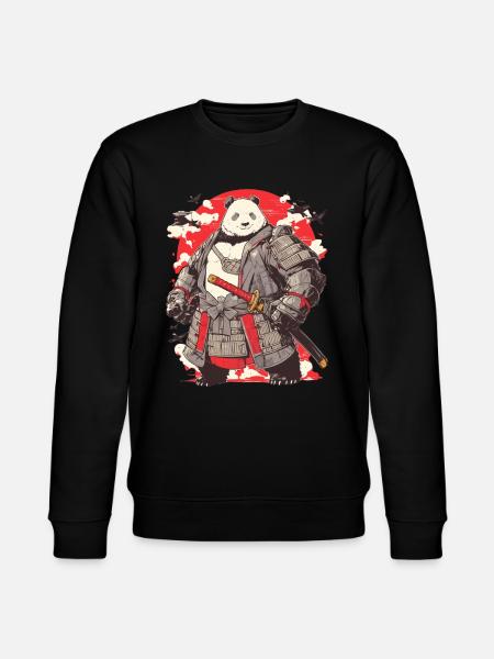 Pandabär Samurai Japanischer Riesenpanda - Stanley/Stella Unisex Bio-Sweatshirt CHANGER  - Schwarz