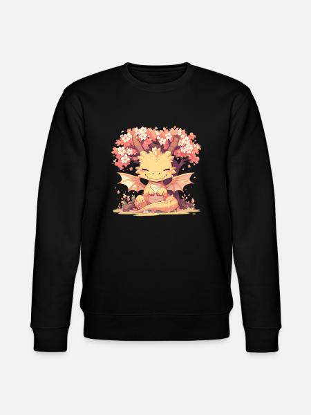 Drago Sakura Albero Giapponese Kawaii Drago - Felpa ecologica unisex CHANGER di Stanley/Stella - nero