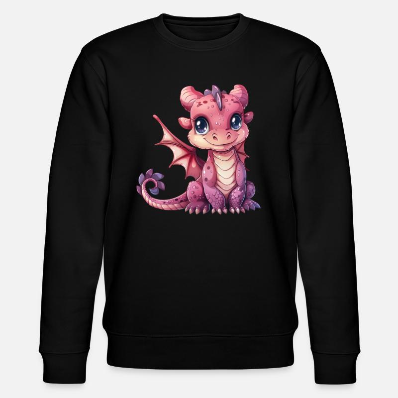 Pink Dragon Valentine's Day - Stanley/Stella CHANGER Unisex Organic Sweatshirt - black