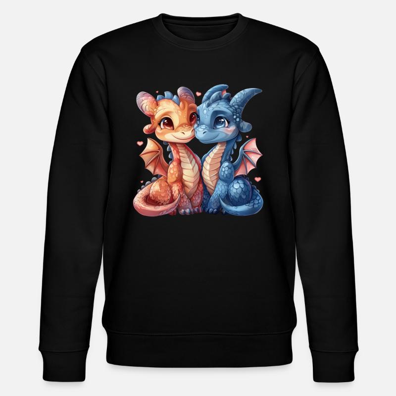 In Love Dragons Saint-Valentin Mignon - Sweat bio CHANGER Stanley/Stella Unisexe - noir