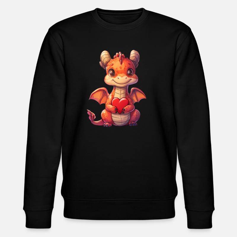 Coeur de dragon Saint-Valentin mignon - Sweat bio CHANGER Stanley/Stella Unisexe - noir