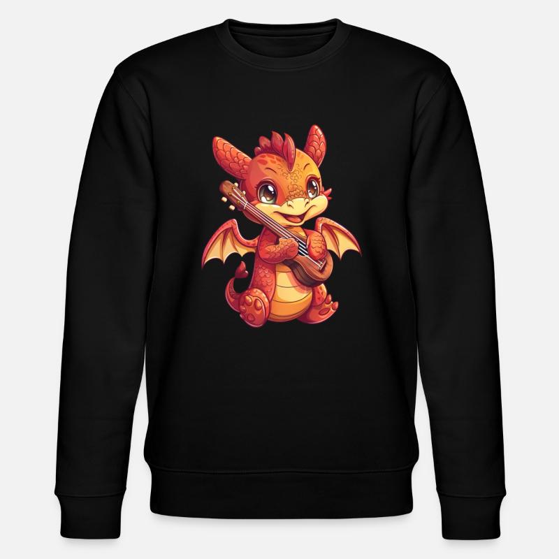 Dragon Ukulélé Kawaii Dragon Enfants - Sweat bio CHANGER Stanley/Stella Unisexe - noir