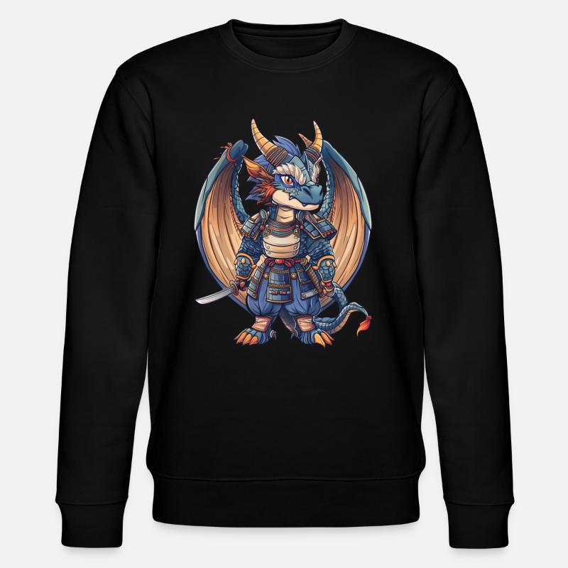 Drache Samurai Japanischer Drache Kinder - Stanley/Stella Unisex Bio-Sweatshirt CHANGER  - Schwarz
