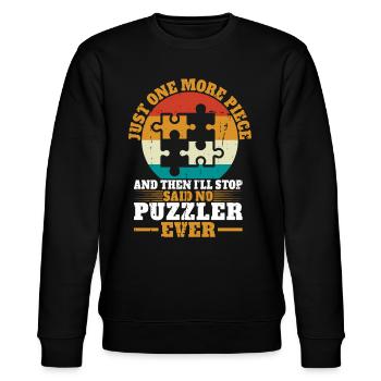 Jigsaw Puzzle Piece Puzzle Lover - Stanley/Stella CHANGER Unisex Organic Sweatshirt - black - Front - Nik (191cm) & Marisol (170cm)