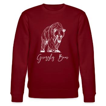 Grizzlybär Braunbär - Stanley/Stella Unisex Bio-Sweatshirt CHANGER  - Burgunderrot - Vorne - Nik (191cm) & Marisol (170cm)