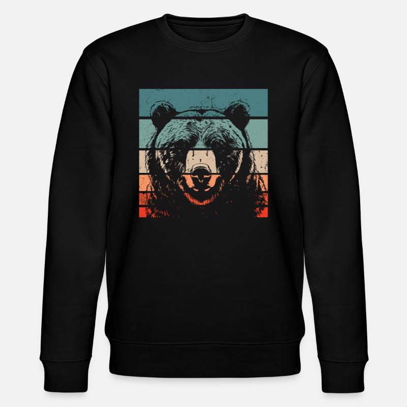 Grizzli Ours brun - Sweat bio CHANGER Stanley/Stella Unisexe - noir