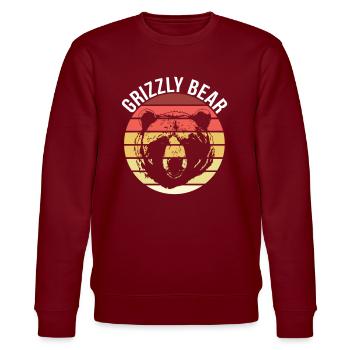 Grizzlybär Braunbär - Stanley/Stella Unisex Bio-Sweatshirt CHANGER  - Burgunderrot - Vorne - Nik (191cm) & Marisol (170cm)