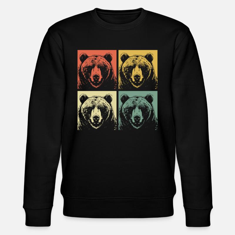 Grizzli Ours brun - Sweat bio CHANGER Stanley/Stella Unisexe - noir