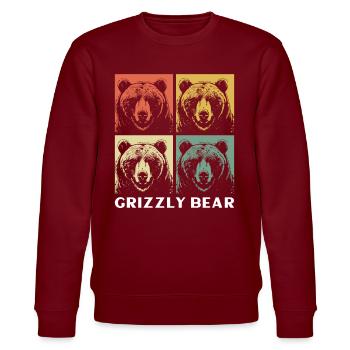 Grizzli Ours brun - Sweat bio CHANGER Stanley/Stella Unisexe - bordeaux - Devant - Nik (191cm) & Marisol (170cm)