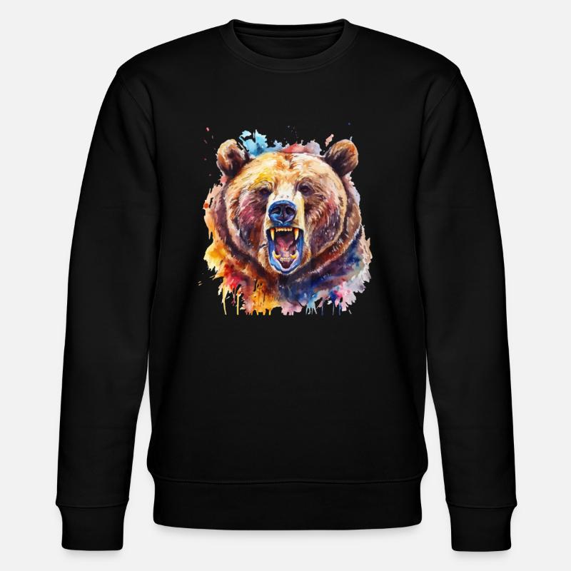 Grizzly Bear Brown Bear - Stanley/Stella CHANGER Unisex Organic Sweatshirt - black