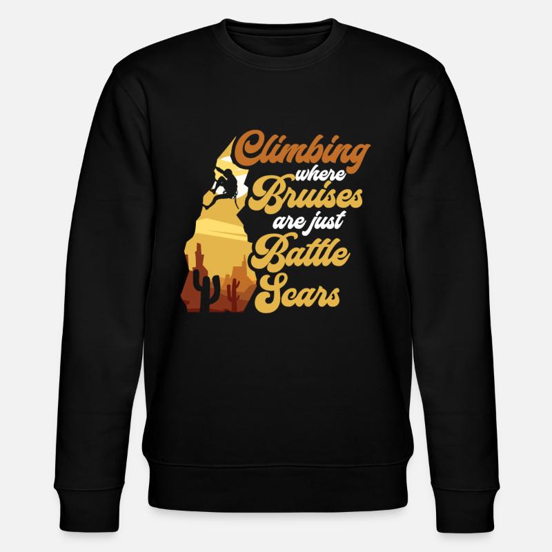Climbing Mountain Boulder Climble Climber - Stanley/Stella CHANGER Unisex Organic Sweatshirt - black