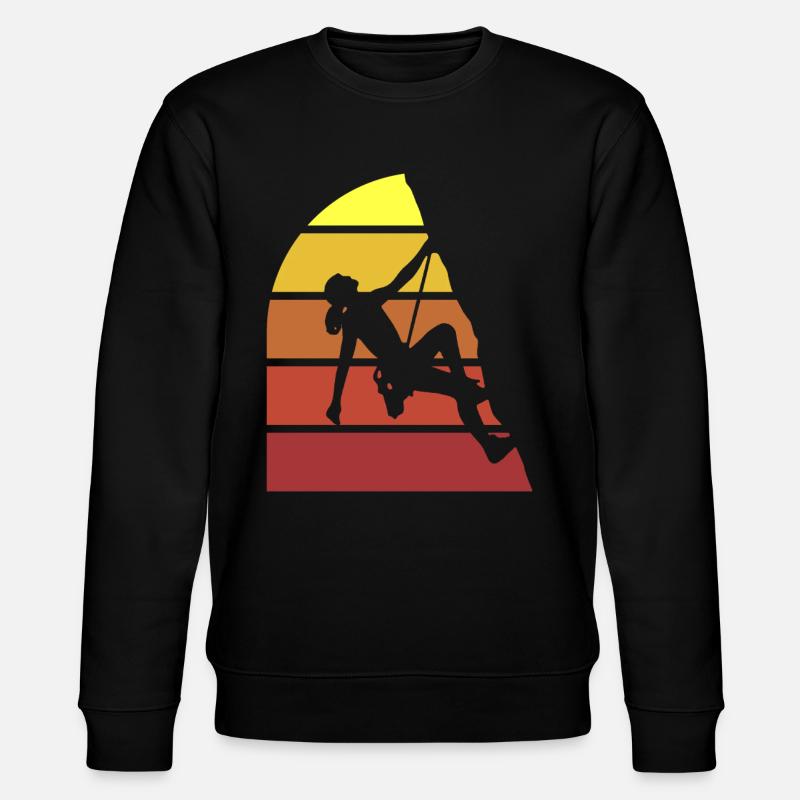 Climbing Mountain Boulder Climble Climber - Stanley/Stella CHANGER Unisex Organic Sweatshirt - black