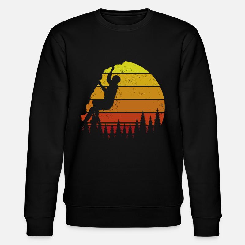 Climbing Mountain Boulder Climble Climber - Stanley/Stella CHANGER Unisex Organic Sweatshirt - black