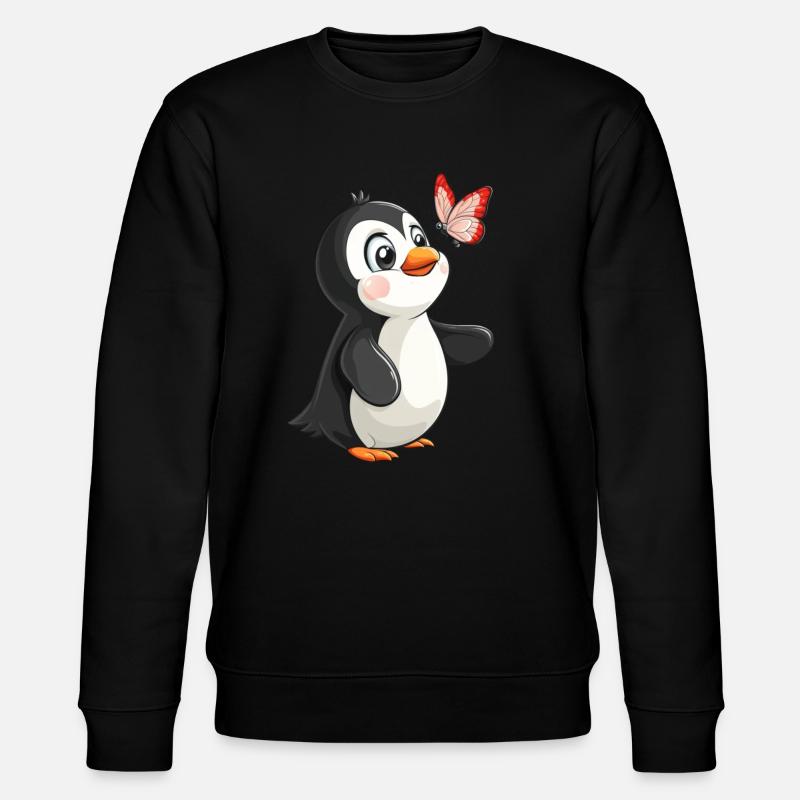 Pingouin Papillon Kawaii Pingouin Mignon - Sweat bio CHANGER Stanley/Stella Unisexe - noir