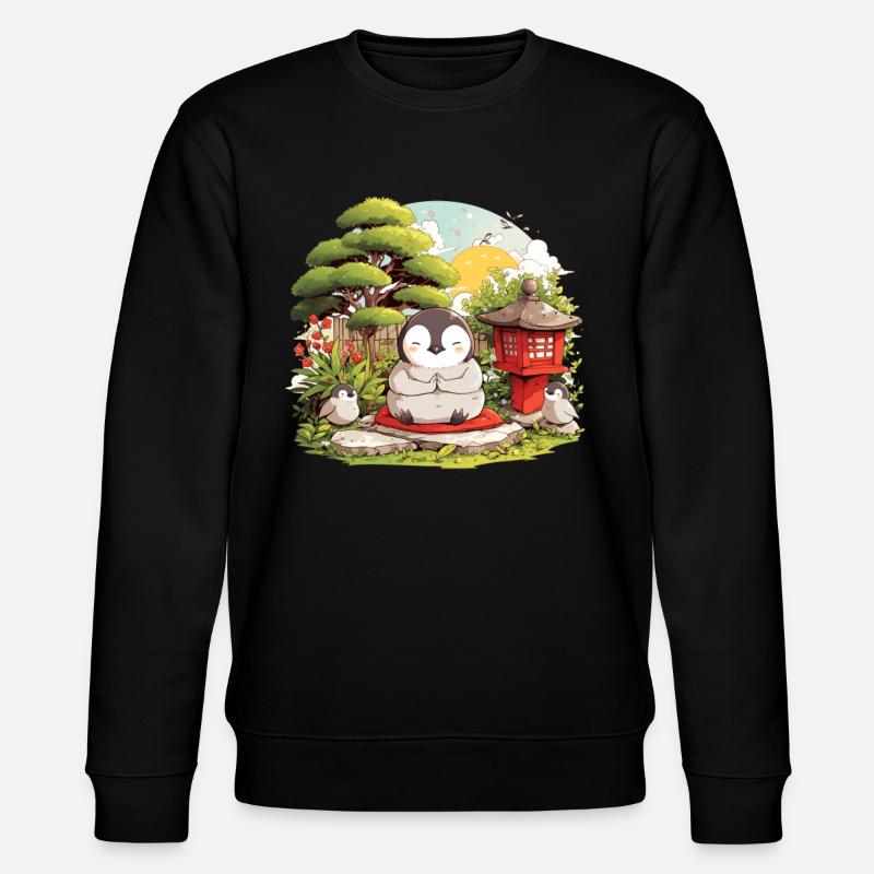 Pingouin Zen Pingouin japonais mignon - Sweat bio CHANGER Stanley/Stella Unisexe - noir