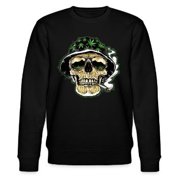 Kiff Skull - Stanley/Stella Unisex Bio-Sweatshirt CHANGER  - Schwarz - Vorne - Nik (191cm) & Marisol (170cm)