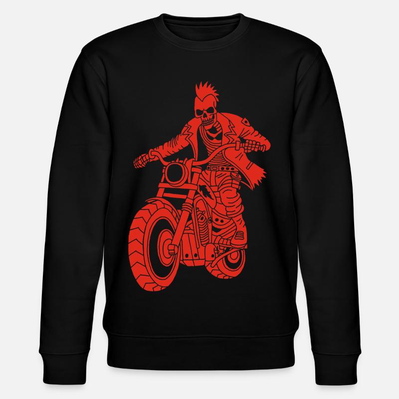Der rote Biker aus der Hölle - Stanley/Stella Unisex Bio-Sweatshirt CHANGER  - Schwarz