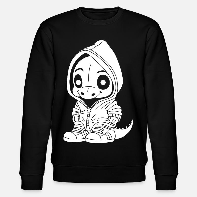 Small Dinosaur (White) - Stanley/Stella CHANGER Unisex Organic Sweatshirt - black