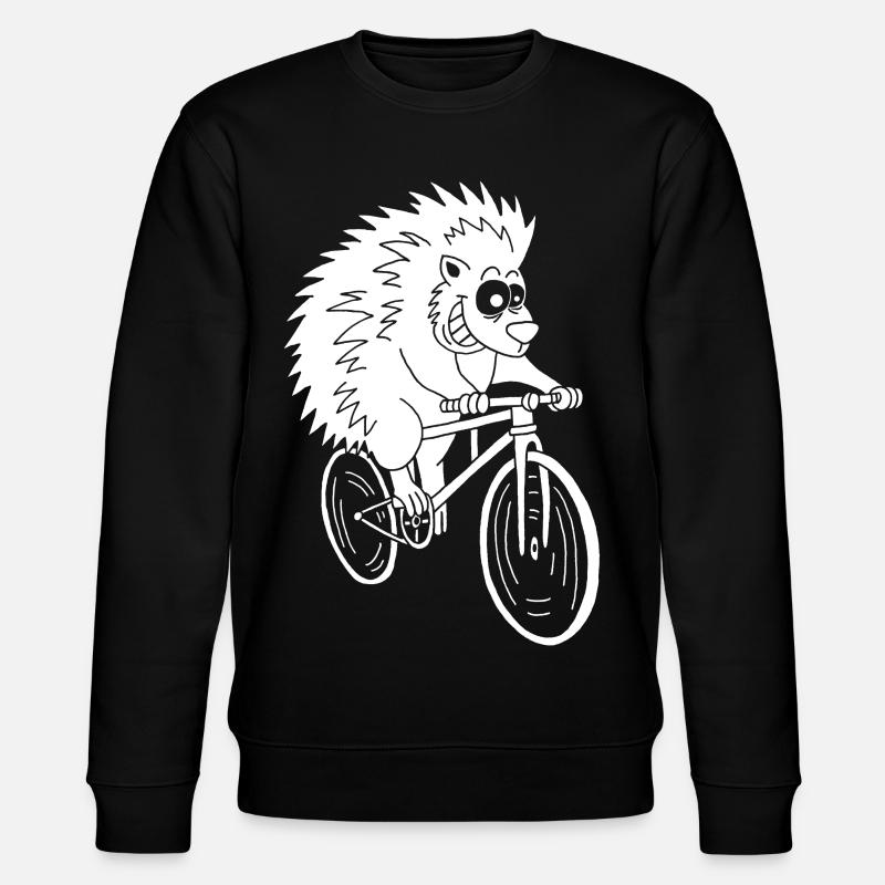 hérisson blanc à vélo - Sweat bio CHANGER Stanley/Stella Unisexe - noir
