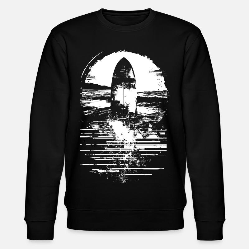 Surfbrett Zeichnung - Stanley/Stella Unisex Bio-Sweatshirt CHANGER - Schwarz