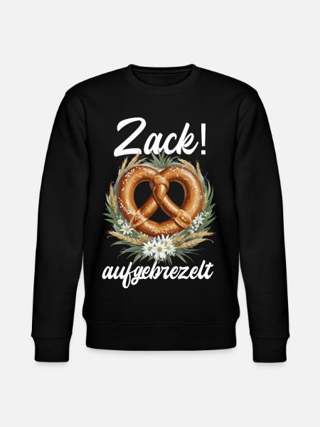 Traditional Pretzel Zack Dressed Up Dirndl - Stanley/Stella CHANGER Unisex Organic Sweatshirt - black
