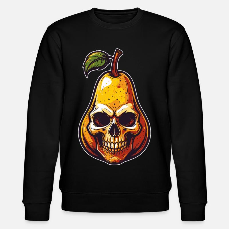 Birnen Skull Comic Style - Stanley/Stella Unisex Bio-Sweatshirt CHANGER  - Schwarz
