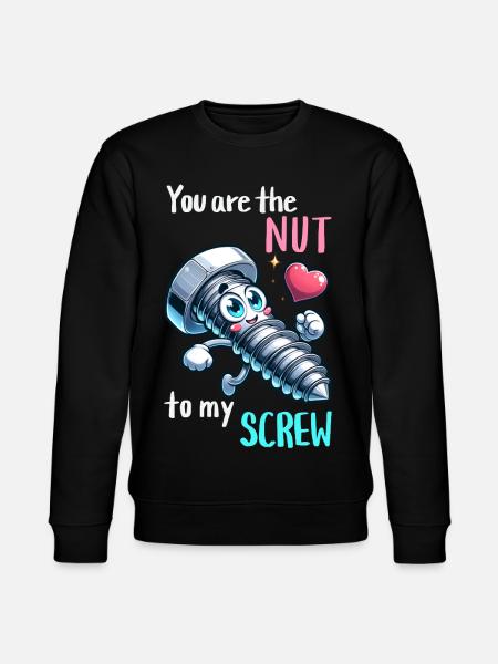 Funny Screwing Nut Pair Design - Stanley/Stella CHANGER Unisex Organic Sweatshirt - black