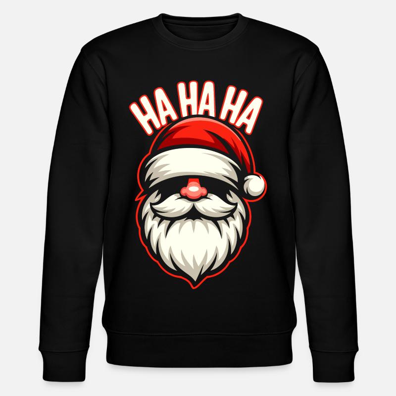 Santa Lachen HAHA Design - Stanley/Stella Unisex Bio-Sweatshirt CHANGER  - Schwarz