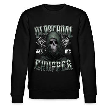 Oldschool Chopper - Stanley/Stella CHANGER Unisex Organic Sweatshirt - black - Front - Nik (191cm) & Marisol (170cm)