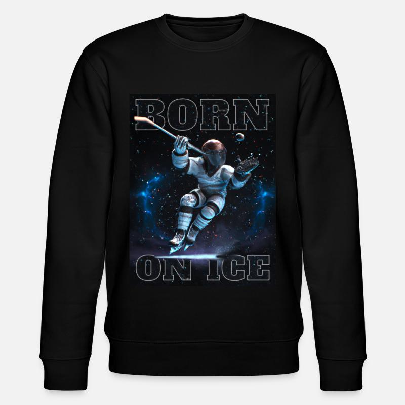 Eishockeyspieler mit Superkräften - Stanley/Stella Unisex Bio-Sweatshirt CHANGER  - Schwarz