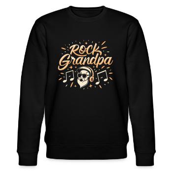 Rock Grandpa Alt Rocker Opa Musikliebhaber - Stanley/Stella Unisex Bio-Sweatshirt CHANGER  - Schwarz - Vorne - Nik (191cm) & Marisol (170cm)