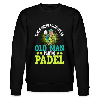 Cool Padel Papa Joueur de Padel Père - Sweat bio CHANGER Stanley/Stella Unisexe - noir - Devant - Nik (191cm) & Marisol (170cm)