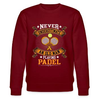 Cool Padel Papa Joueur de Padel Père - Sweat bio CHANGER Stanley/Stella Unisexe - bordeaux - Devant - Nik (191cm) & Marisol (170cm)