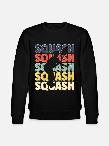 Cool Retro Text Silhouette Squash - Stanley/Stella CHANGER Unisex Organic Sweatshirt - black