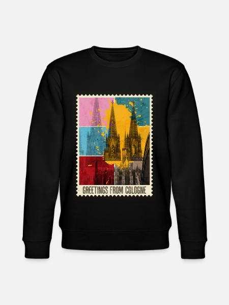 Kölnerdomen Tyskland City Skyline Frimerke - Stanley/Stella CHANGER økologisk unisex-sweatshirt - svart
