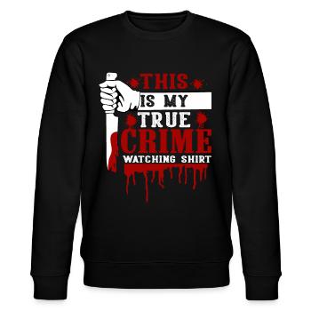 True Crime Junkie - Stanley/Stella Unisex Bio-Sweatshirt CHANGER  - Schwarz - Vorne - Nik (191cm) & Marisol (170cm)