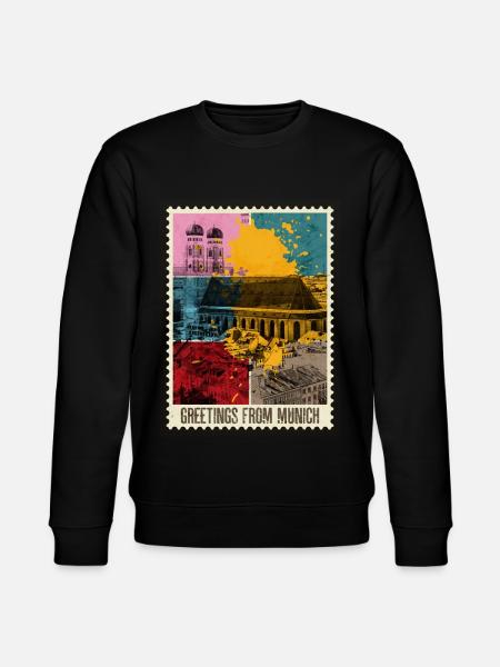 Munich Germany City Skyline Stamp - Stanley/Stella CHANGER Unisex Organic Sweatshirt - black