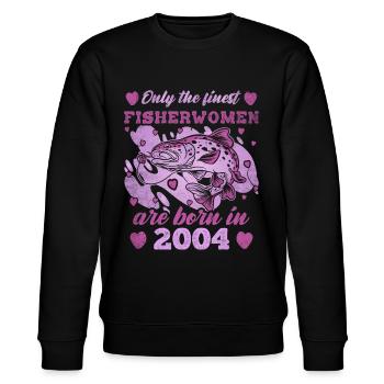 Finest Fisherwomen Born 2004 Womens 19th Birthday - Stanley/Stella Unisex Bio-Sweatshirt CHANGER  - Schwarz - Vorne - Nik (191cm) & Marisol (170cm)