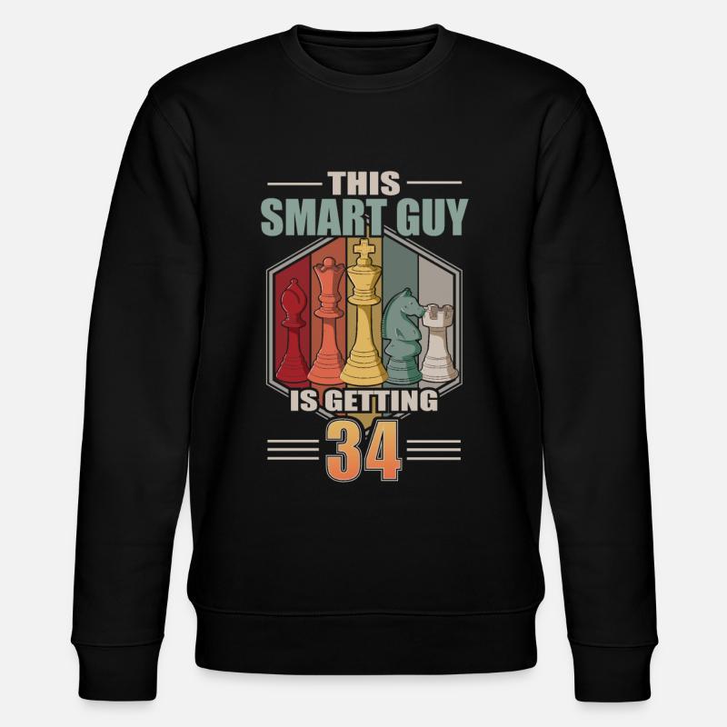 Smart Guy Is Getting 34 Retro Schach 34 Geburtstag - Stanley/Stella Unisex Bio-Sweatshirt CHANGER - Schwarz