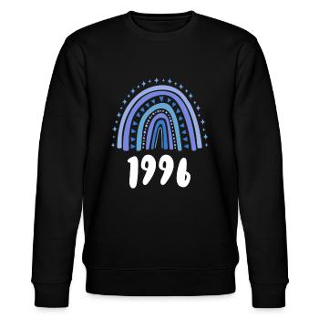 Blue Rainbow Year of birth born 1996 - Stanley/Stella CHANGER Unisex Organic Sweatshirt - black - Front - Nik (191cm) & Marisol (170cm)