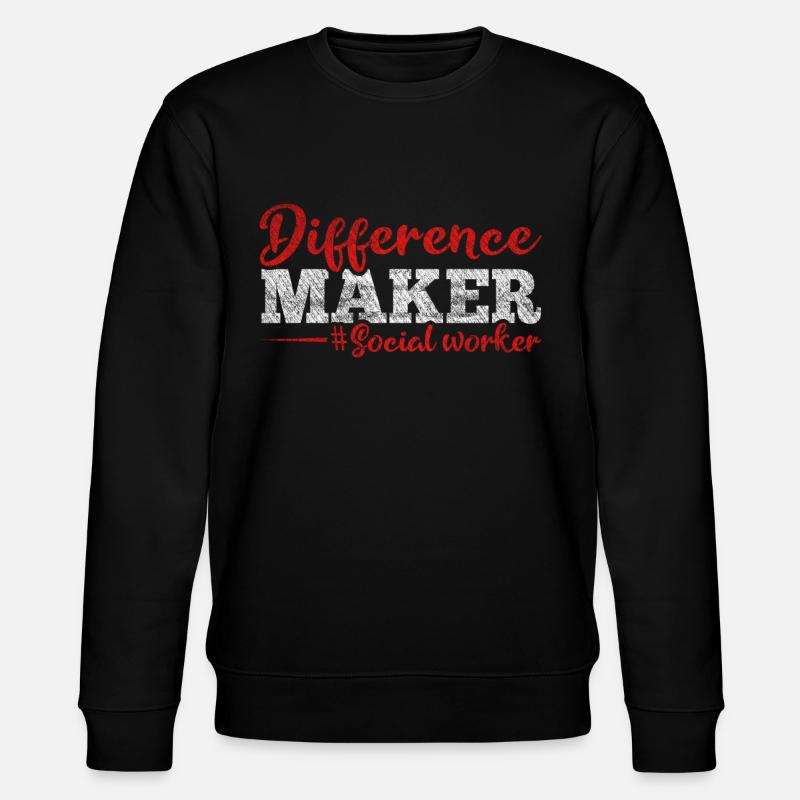 Difference Maker Proud Sozialarbeiter - Stanley/Stella Unisex Bio-Sweatshirt CHANGER  - Schwarz