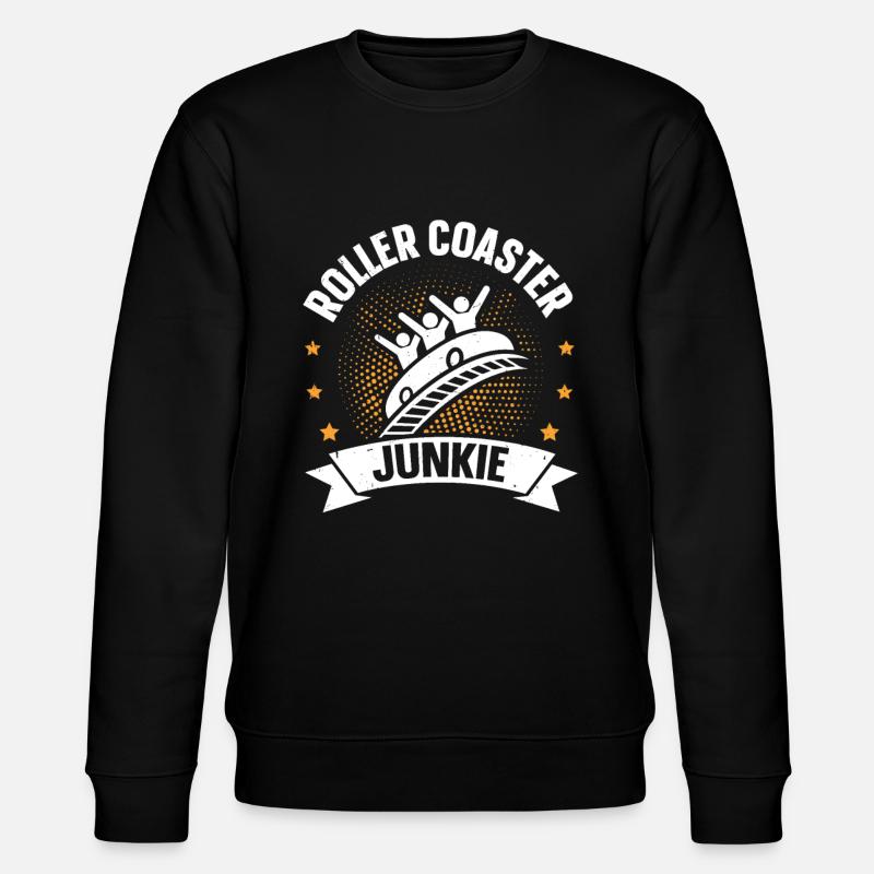 Roller Coaster Junkie Roller Coaster - Stanley/Stella Unisex Bio-Sweatshirt CHANGER  - Schwarz